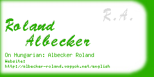 roland albecker business card